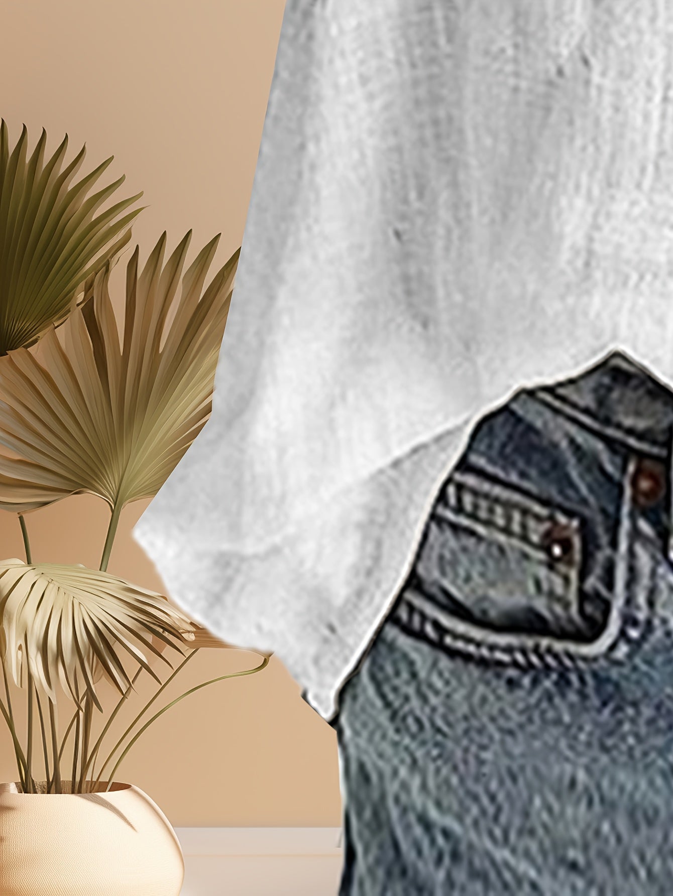 Women's Long Sleeve Shirt with 3D Digital Print Patchwork Lapel Collar Woven Fabric