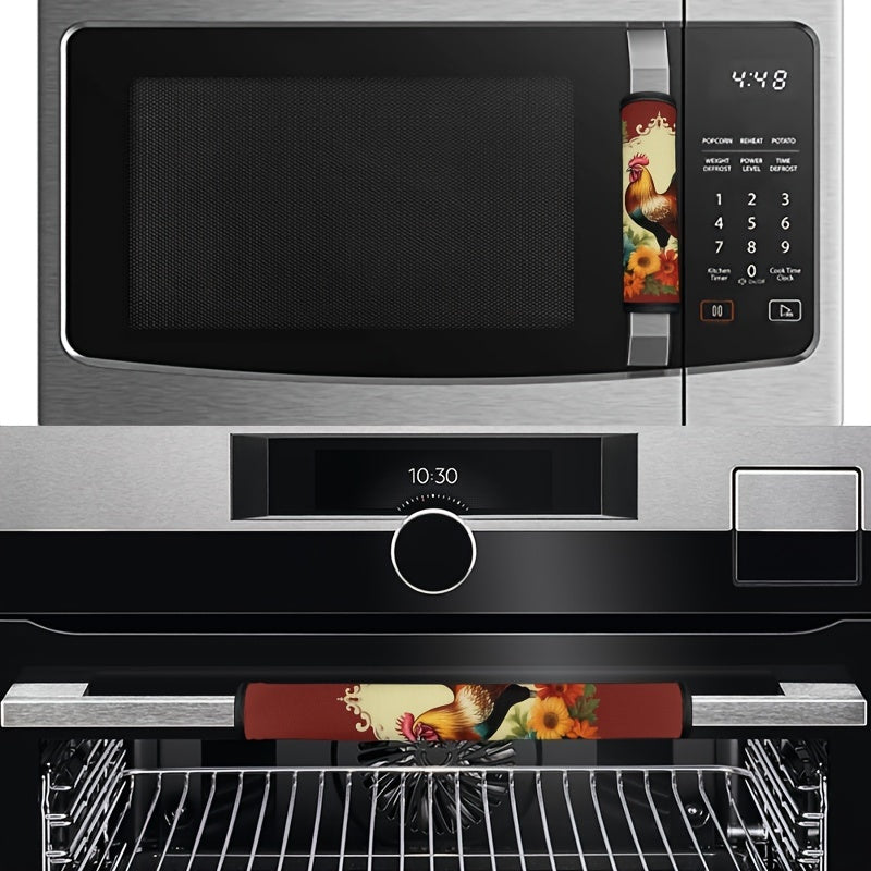 4-to'plam Qo'ycha Tasviri Muzlatgich Qo'lqoplari Polyester Antiskid Oshxona Dekori