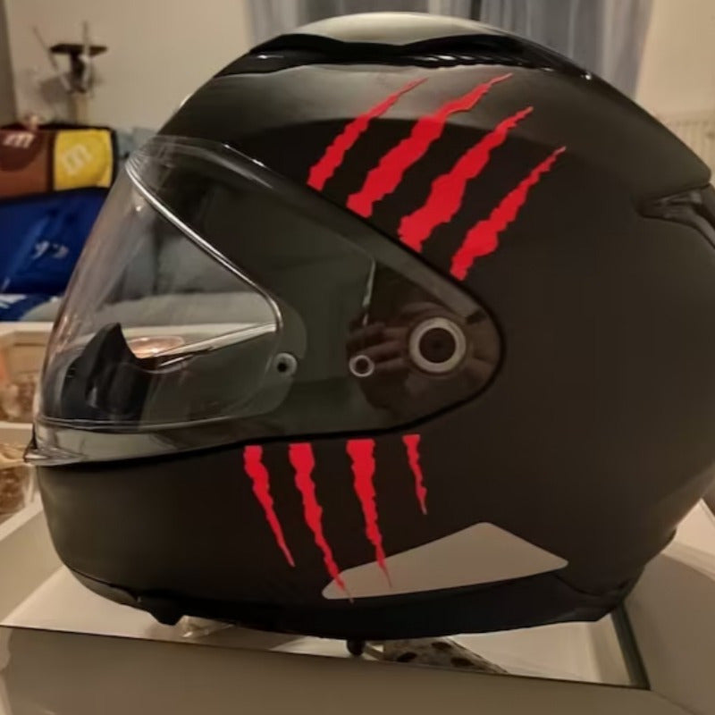 Motorcycle Helmet Decal Waterproof PVC Claw Stripe Sticker for Fuel Tank and Body