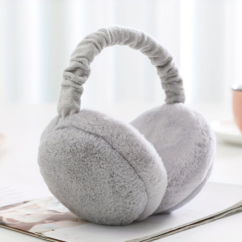 Flexible Polyester Ear Warmers with Fleece, Foldable Winter Ear Protection