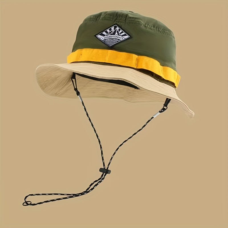 Quick-Drying Bucket Hat with Wide Brim and Adjustable Drawstring for Outdoor Travel