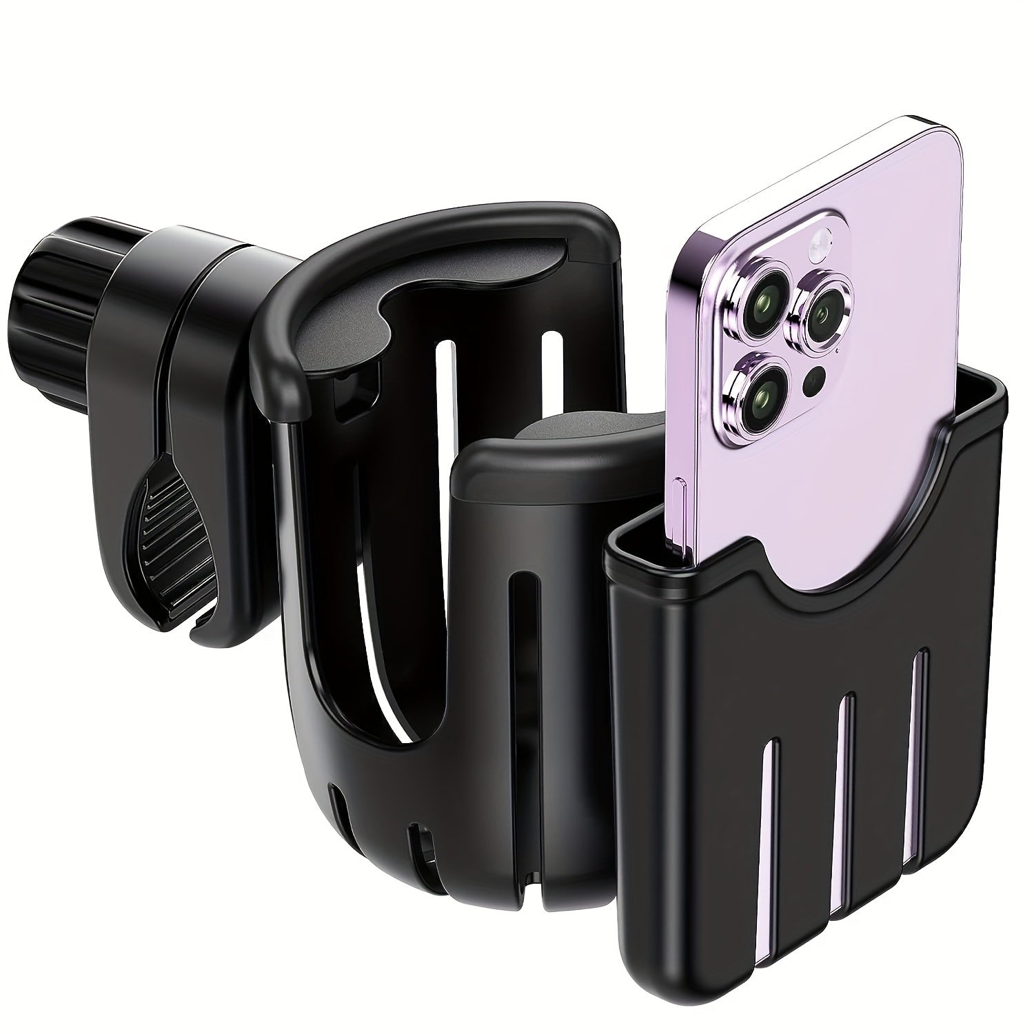 Stroller Cup Holder with Phone Holder for Bicycles Wheelchairs and Scooters