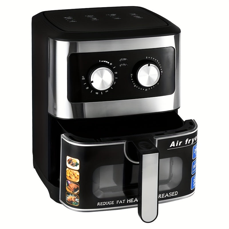 12L Stainless Steel Air Fryer Digital Controls Non-Stick Dishwasher Safe 8-Second Timer