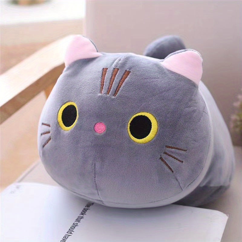 25cm Plush Toy Cartoon Cat in White Black Orange Gray for Kids