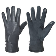 Men's Fleece-Lined Leather Gloves Touchscreen Split Fingers for Cold Weather