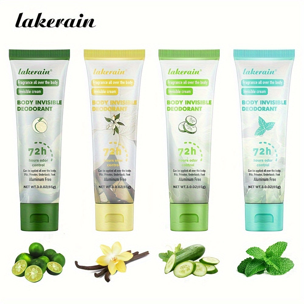 Lakerain Невидимый Дезодорант для Тела, 72 Часа Защиты от Запаха, Без Аллюминия, 3.0Oz (85G)