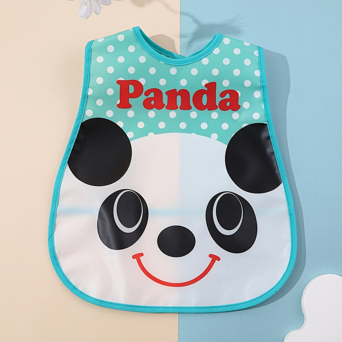 Kids Waterproof Feeding Bib Sleeveless Soft Polyester with Magic Tape Closure