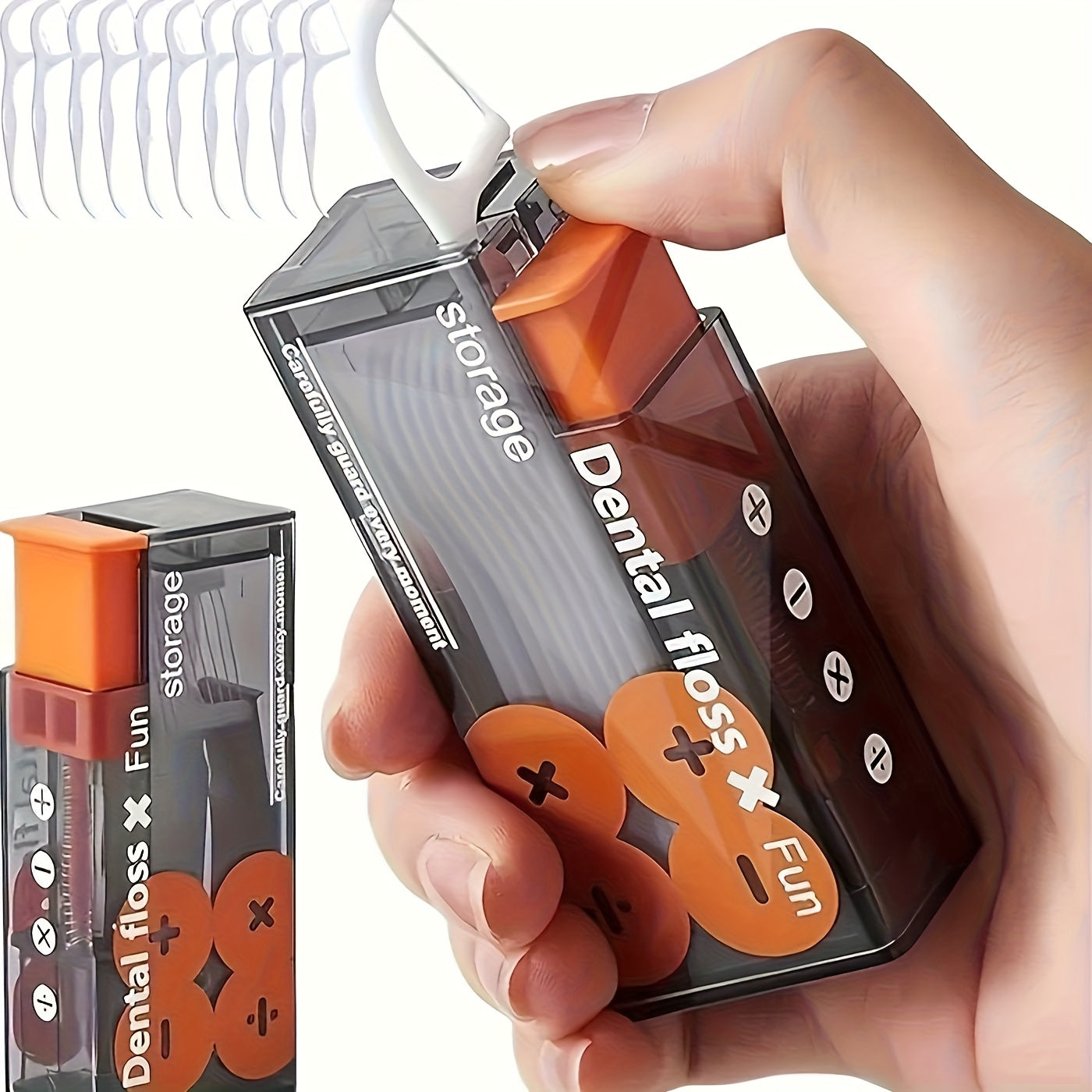 Automatic Dental Flosser Dispenser Portable Travel Case with Built-in Toothpick