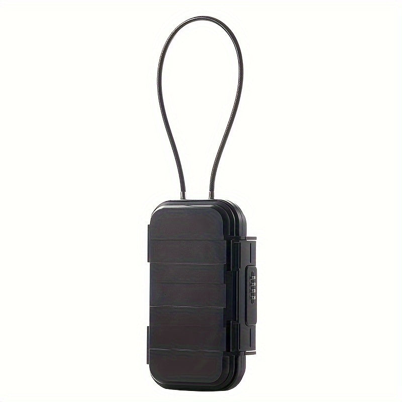 Waterproof Combination Lock Safe Box with Detachable Chain for Travel Outdoor Use Large Capacity Key Storage
