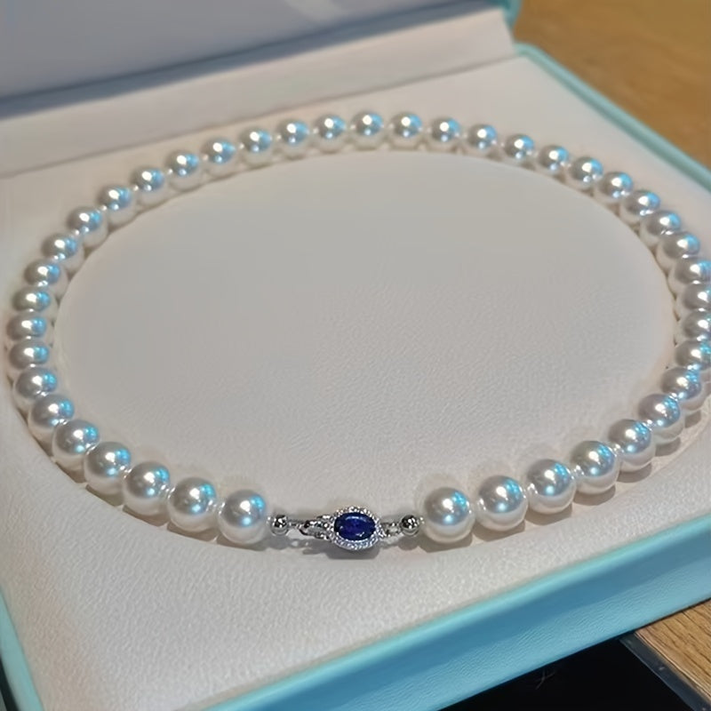 Collar de perlas de agua dulce para mujeres, joyería elegante para bodas y celebraciones