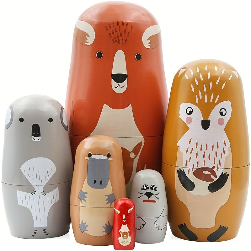 Colorful Handcrafted Nesting Dolls Set for Children’s Gifts and Home Decor