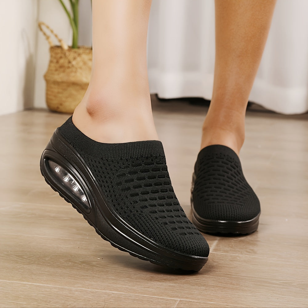 Women's Summer Casual Slip-On Mesh Open-Toe Slippers with Cushioned Sole