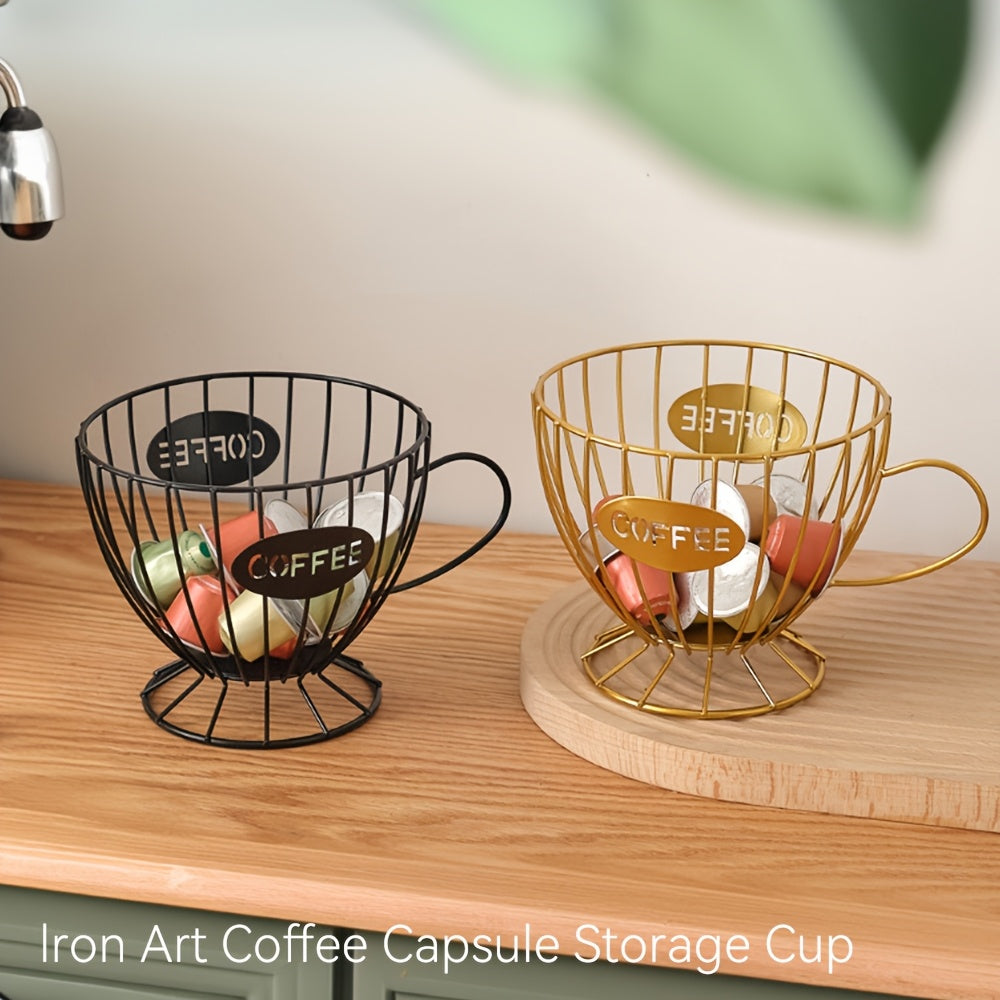 Gold Coffee Capsule Storage Rack, Home Snack Organizer, Cafe Bar Display Shelf