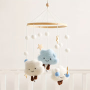 Kids' Room Decor Plush Clouds and Stars Bed Wind Chimes Soothing Ornaments