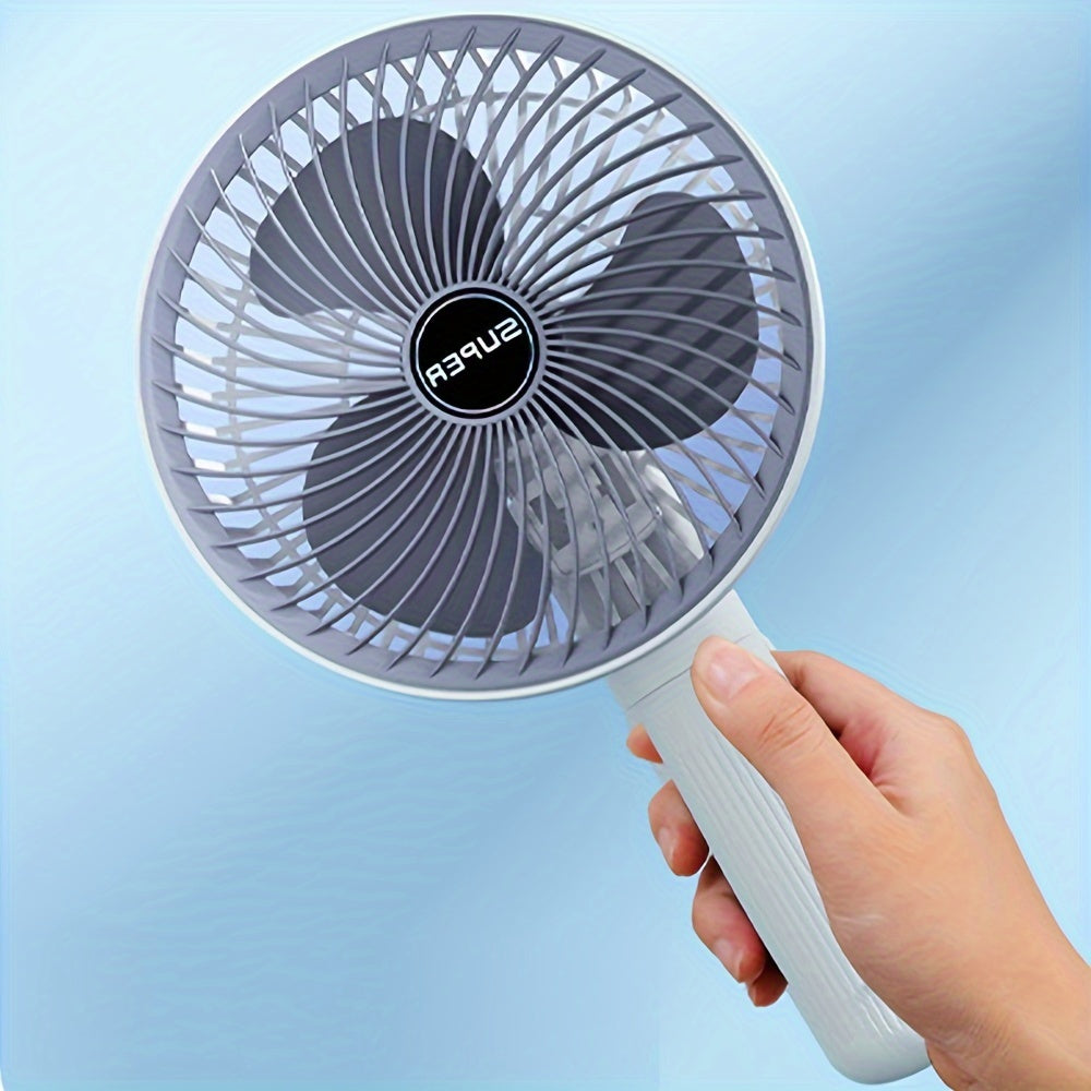 Silent Portable Fan with 3 Speeds USB Rechargeable Foldable for Home Office Dorm