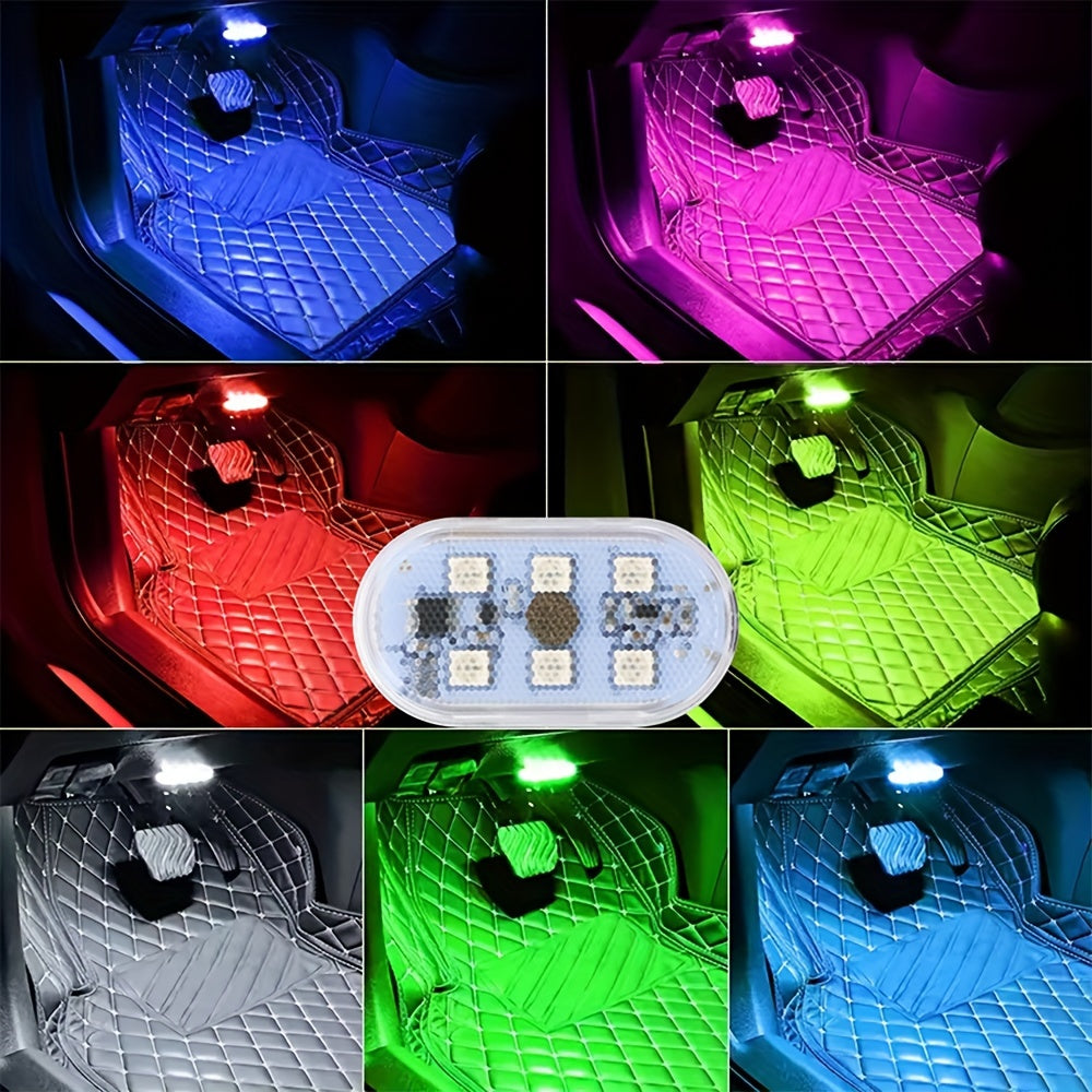 Luces LED recargables por USB para el interior del coche, luz nocturna inalámbrica para techo con control táctil