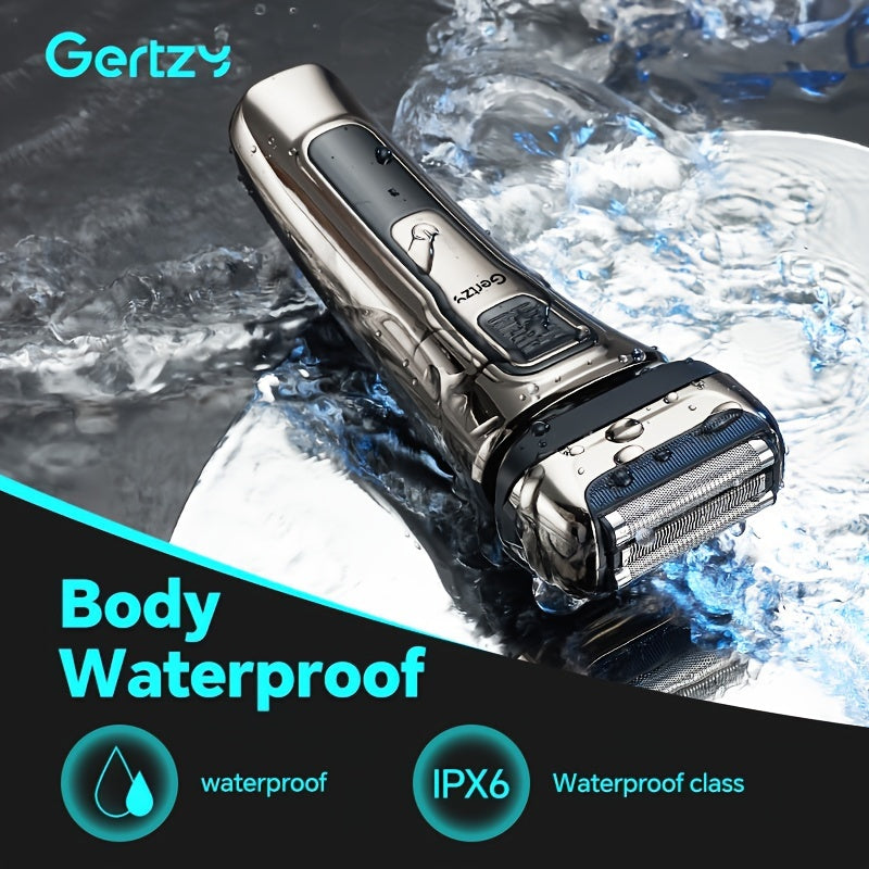 Electric Razor for Men 3 Stainless Steel Blades USB Rechargeable 60 Min Battery