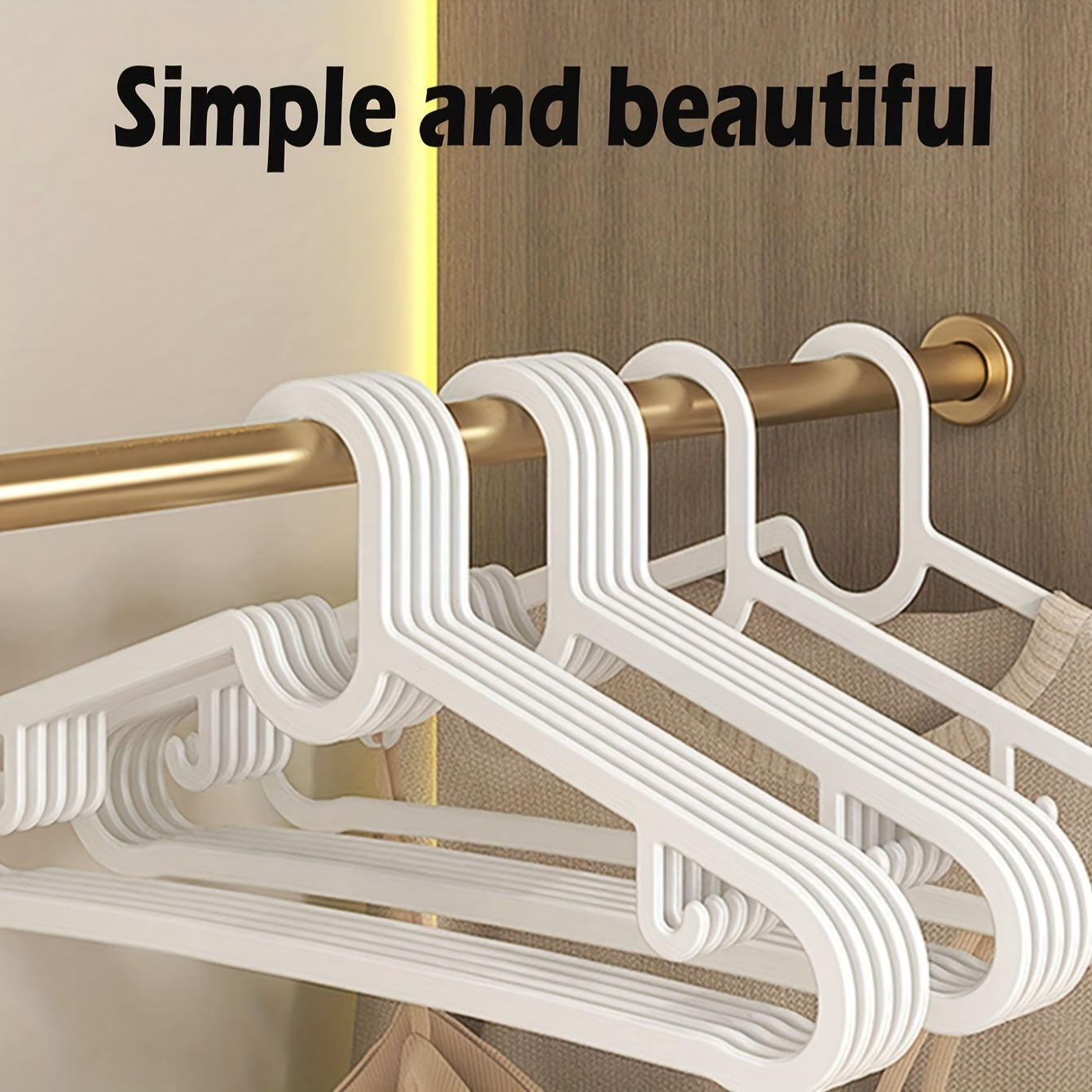 Set of 5 Plastic Space-Saving Clothes Hangers for Home or Dorm