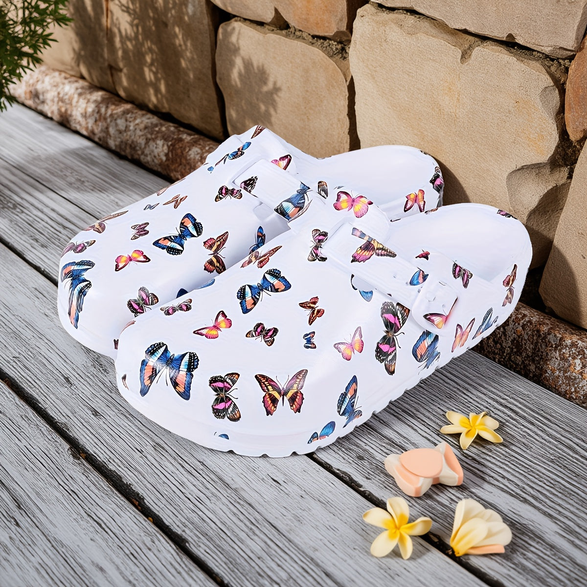 Women Summer Printing Beach Mule Clogs Eva Lightweight Casual Nursing Shoes