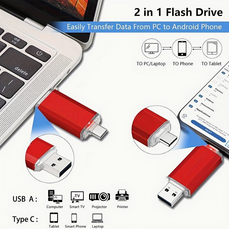 Dual C-Type USB Flash Drive 16GB OTG High-Speed Data Transfer for Android Smartphones and Tablets