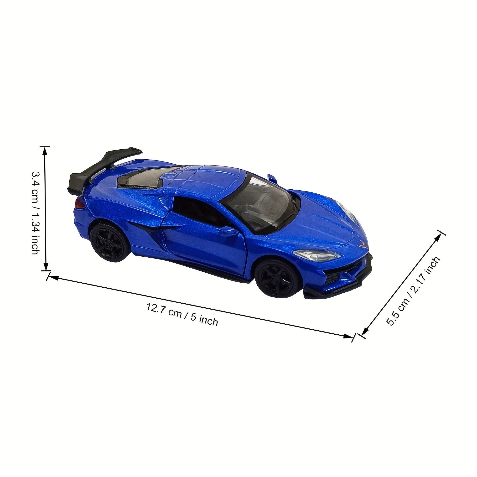 Adult Alloy Diecast Model Car 5-Inch Blue Coronavirus Z06 Collectible