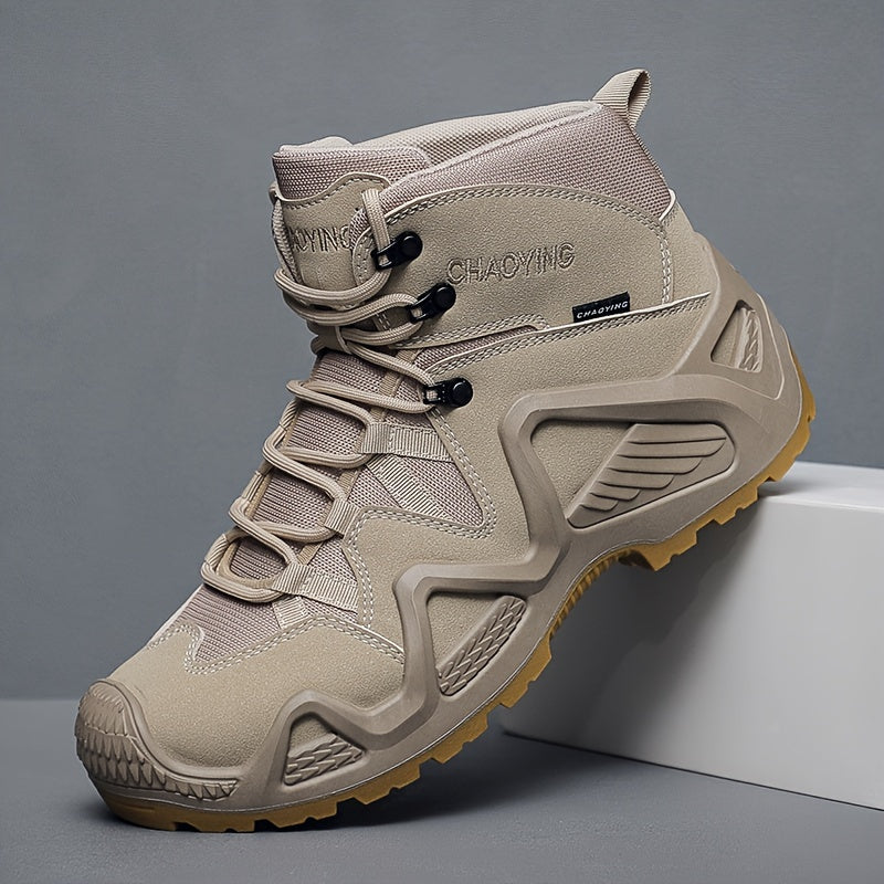 Men's Casual Hiking Sneakers Leather Fabric All-Weather Comfort