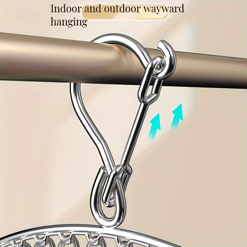 Metal Folding Drying Rack with Clips for Laundry Socks Underwear and Hats Space Saving Rustproof Organizer