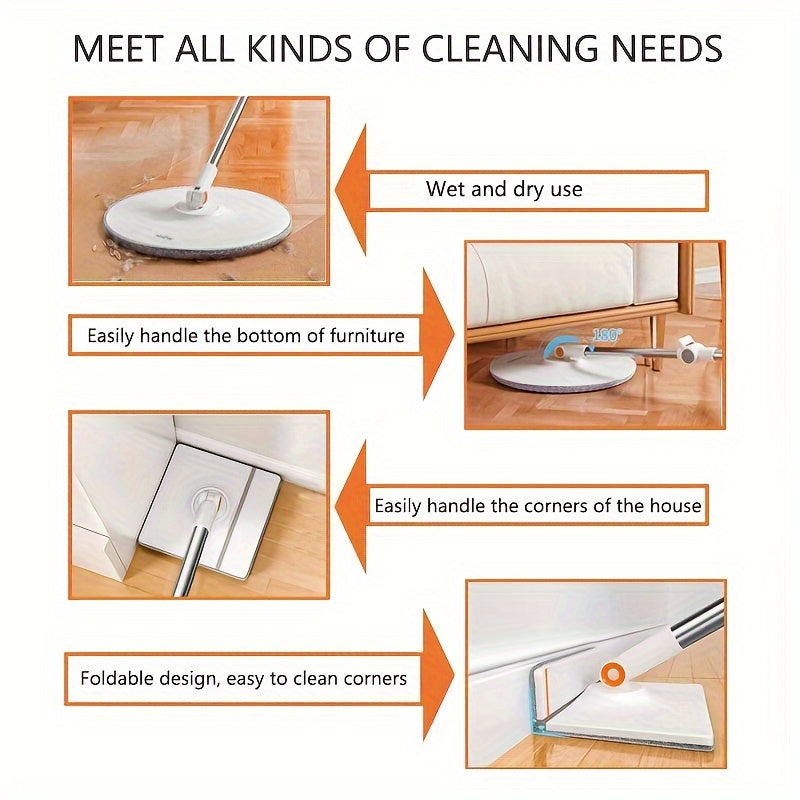 Mopa de exprimido sin manos con almohadilla de microfibra y cubo para todo tipo de suelos