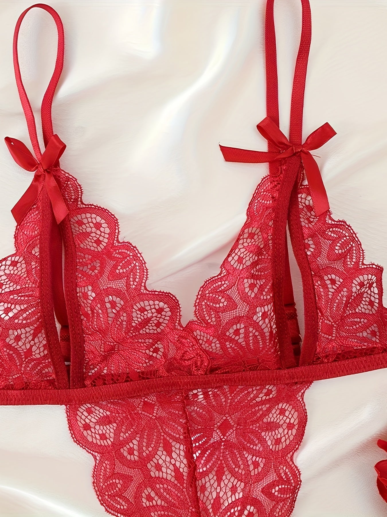 Women's Open-Crotch Backless Lace Lingerie Set for Women