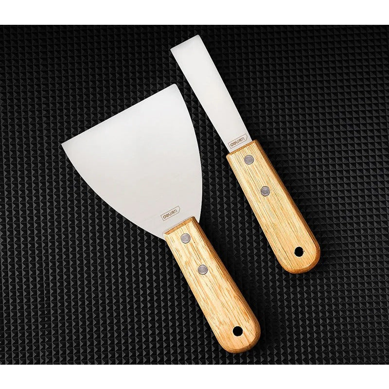 Fireplace Cleaning Tools Set with Wooden Handle Ash Shovel and Scraper in Multiple Sizes