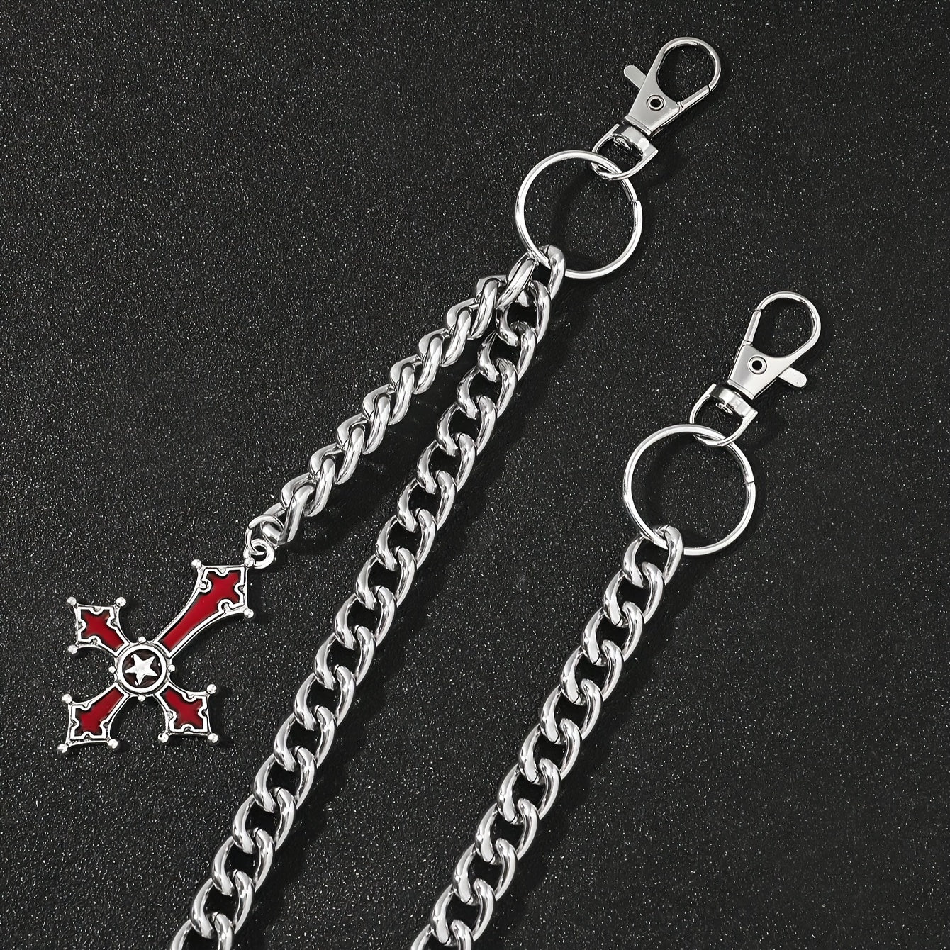 Iron Alloy Cross Pendant Chain for Men Casual Pants Accessory