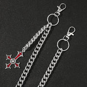 Iron Alloy Cross Pendant Chain for Men Casual Pants Accessory