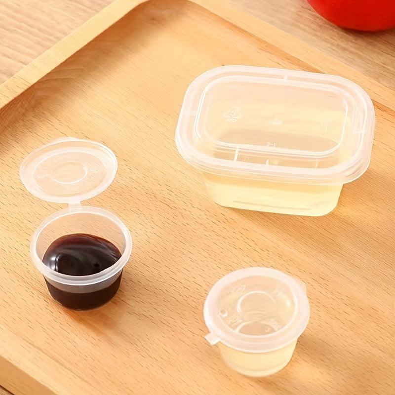 50 Clear Disposable Sauce Boxes for Takeout Food Storage with Lids