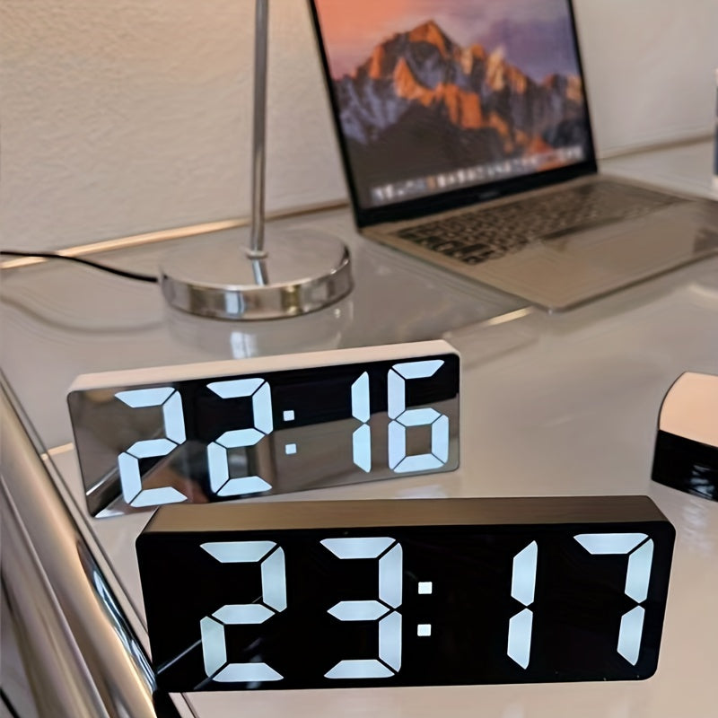 Digital LED Alarm Clock with Temperature Display and Adjustable Brightness
