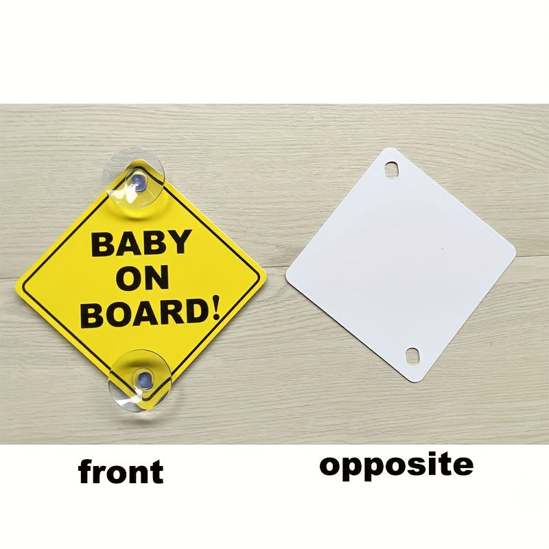 Baby On Board Sticker for Cars Durable Warning Sign with Suction Cups