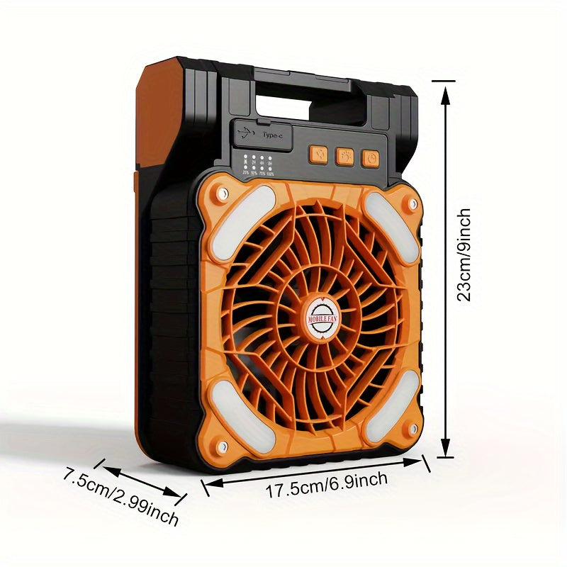 Portable 10000mAh Solar Fan with LED Lantern for Camping and Travel
