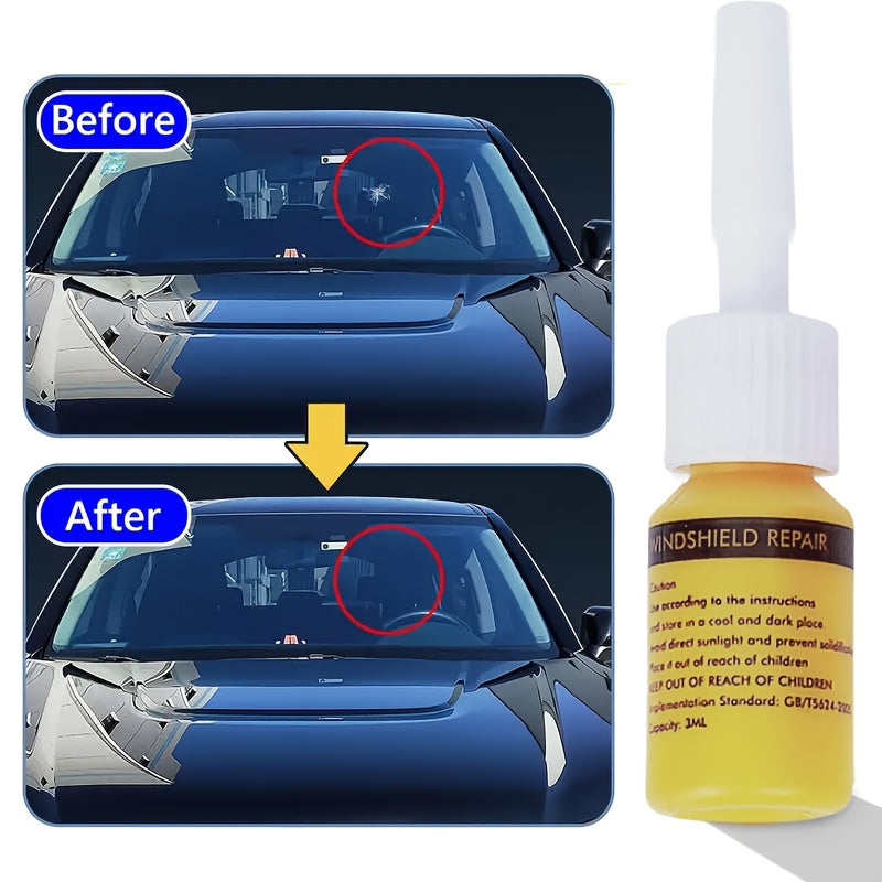 Универсальный набор для ремонта трещин на лобовом стекле с нанофлюидным наполнителем для сколов и звездчатых трещин