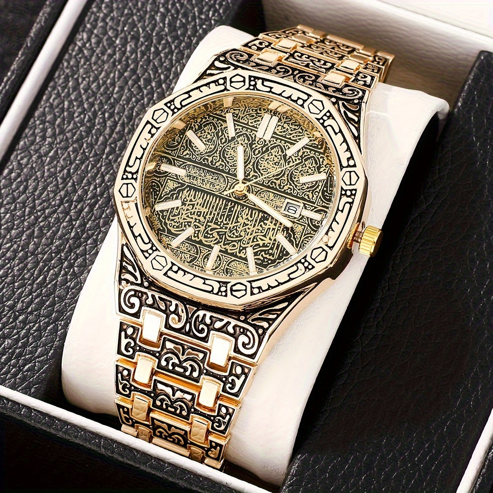 Men's Quartz Watch Alloy Round Dial Fashionable Business Wristwatch