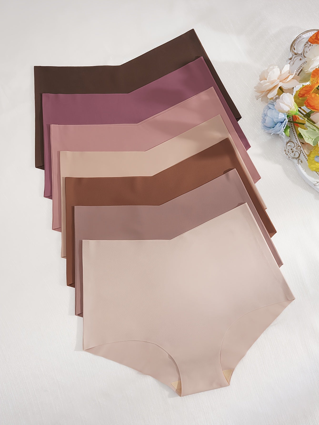 7-Piece High Waist Seamless Briefs for Women Solid Color Breathable Stretchy Underwear