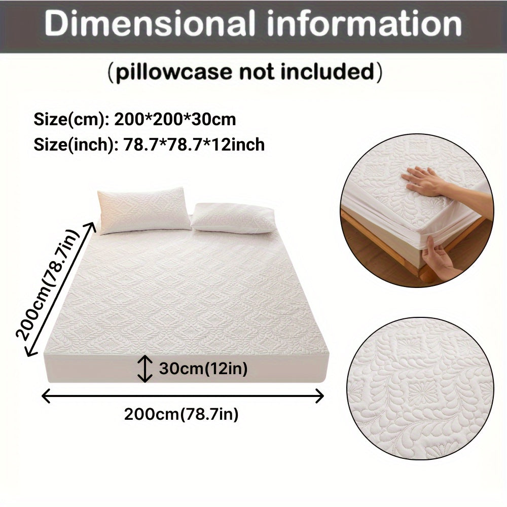 Waterproof Quilted Mattress Protector Fitted Sheet Teal 1-Piece Ultra-Soft Breathable