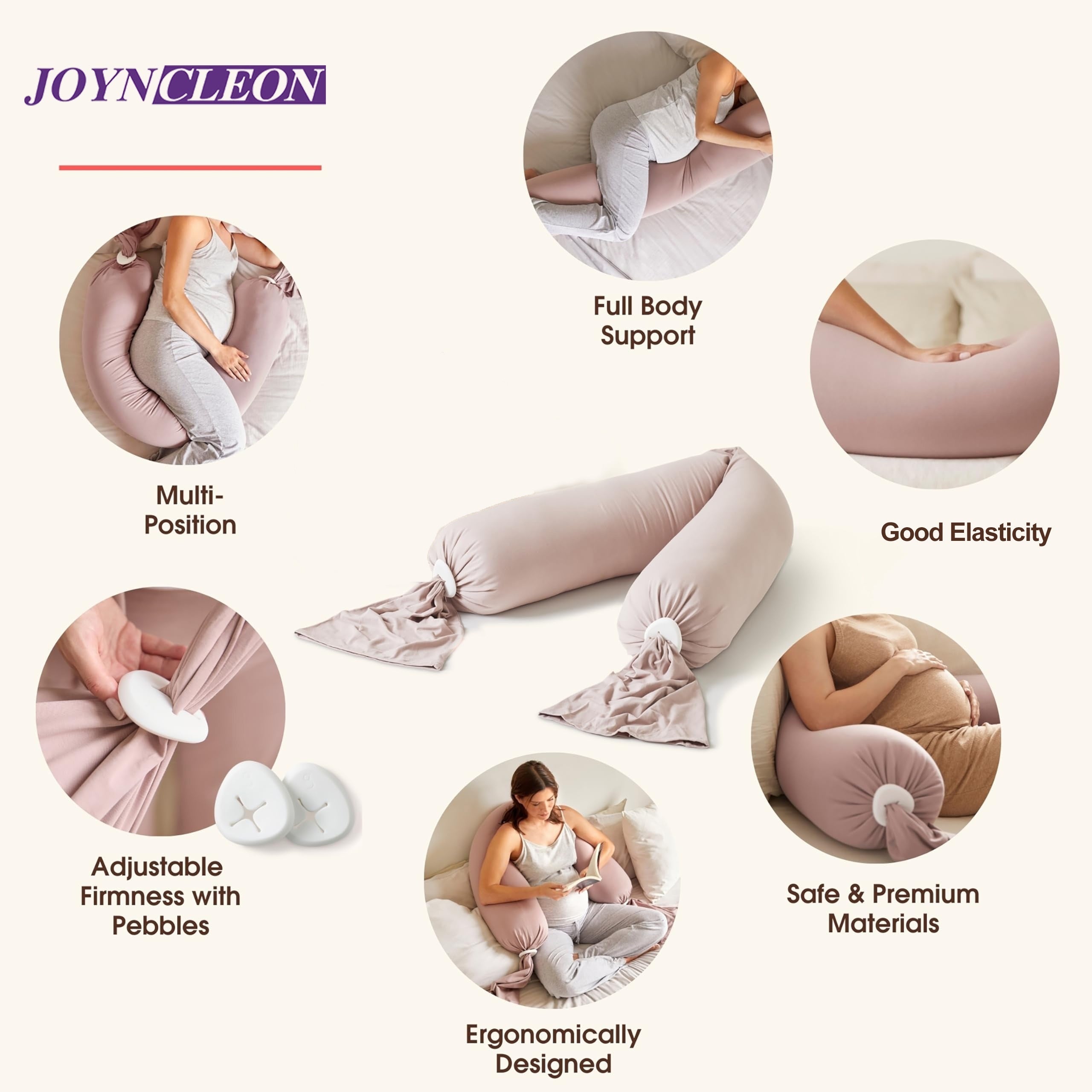 Ultra-Soft Full Body Cushion for Side Sleepers and Maternity Support Lightweight Adjustable Pillow