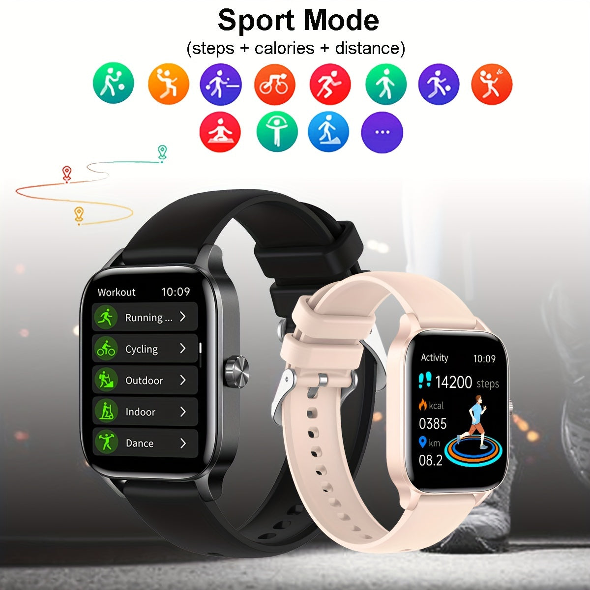 1.85-Inch Smart Watch for Men and Women with Calls Sports Monitoring Message Reminders