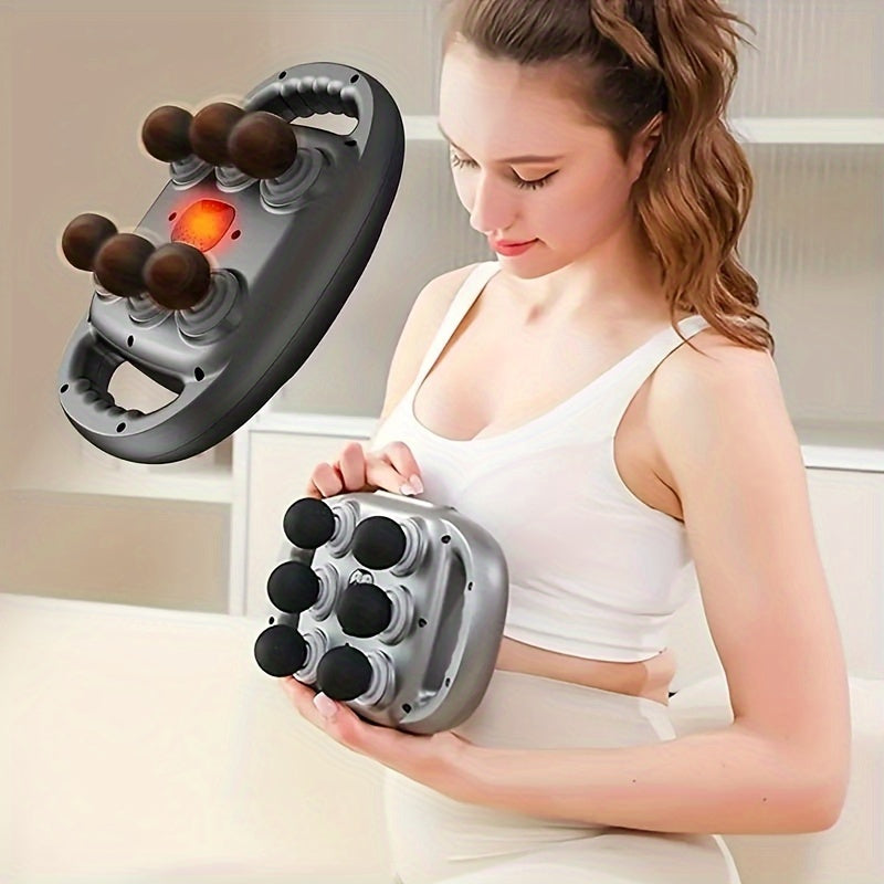 Six-Heads Massage Gun Rechargeable Lithium Battery USB Charging Handheld Therapy Device