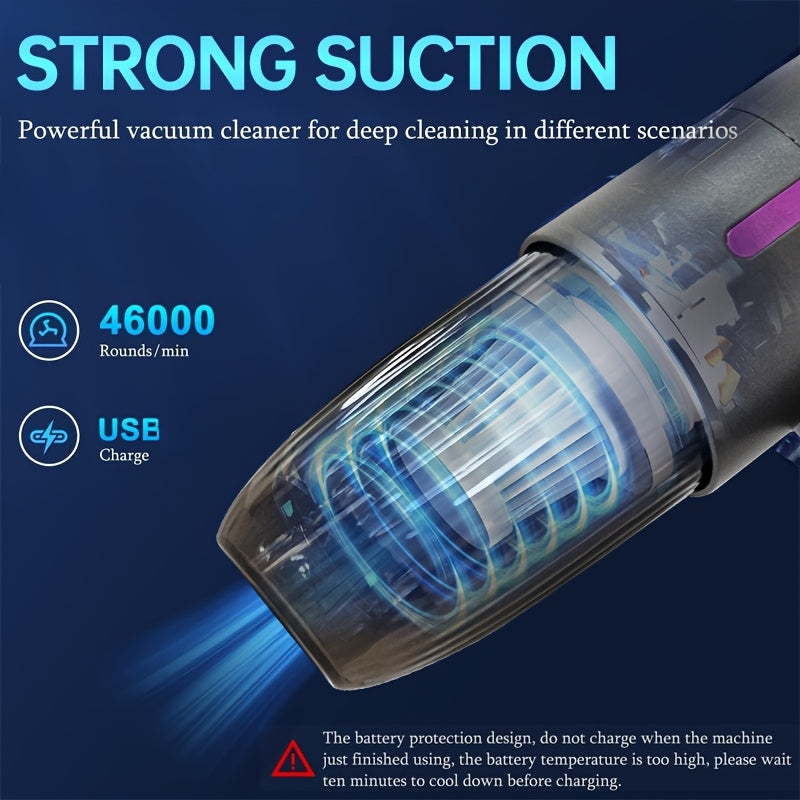 Ручной пылесос 14000PA с длительным временем работы батареи для дома и автомобиля