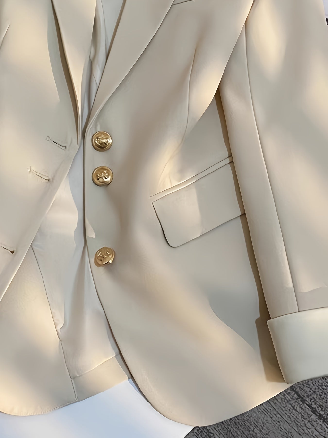 Women's Polyester Suit Jacket Long Sleeve Solid Chic Spring Fall Korean Style 2024