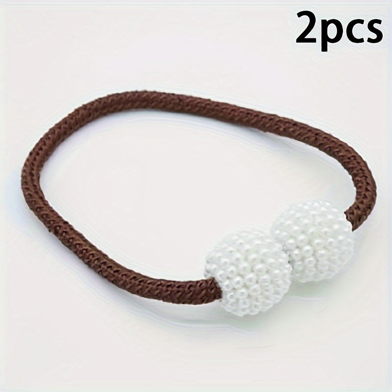 Artificial Pearl Magnetic Curtain Straps for Home Decor
