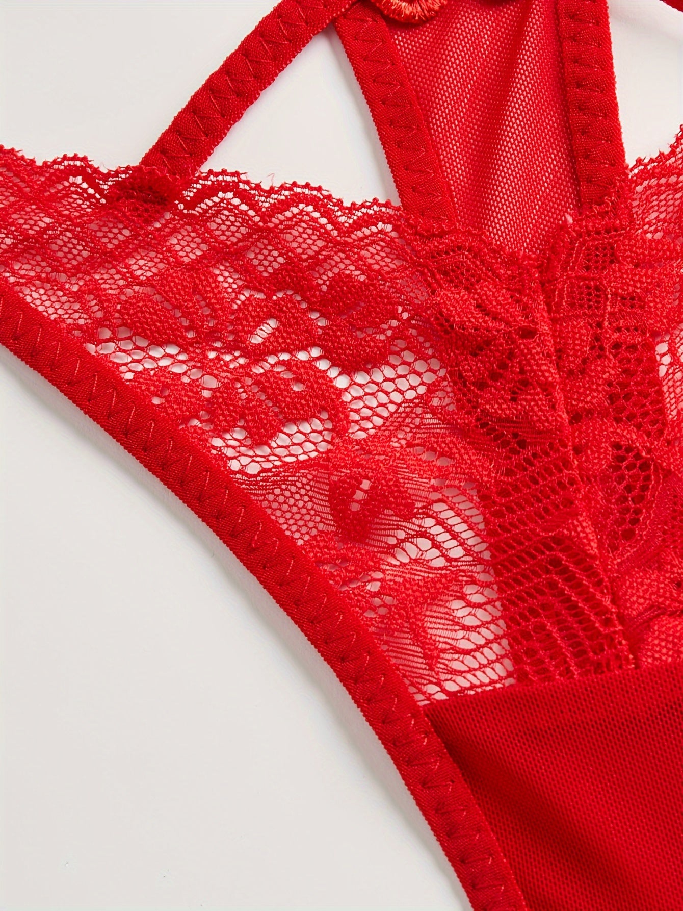 Women's Lace Thong Panties with Breathable Nylon Elastane Blend and Cross Detail