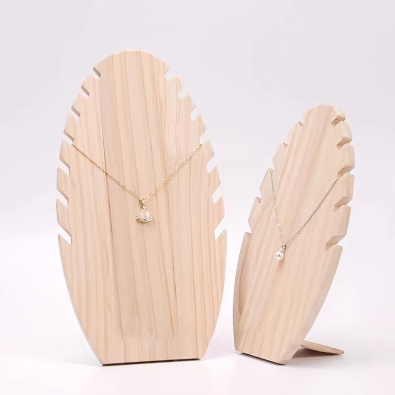 Soporte de joyería de madera color caqui con patrón de llamas para collares, pulseras y relojes