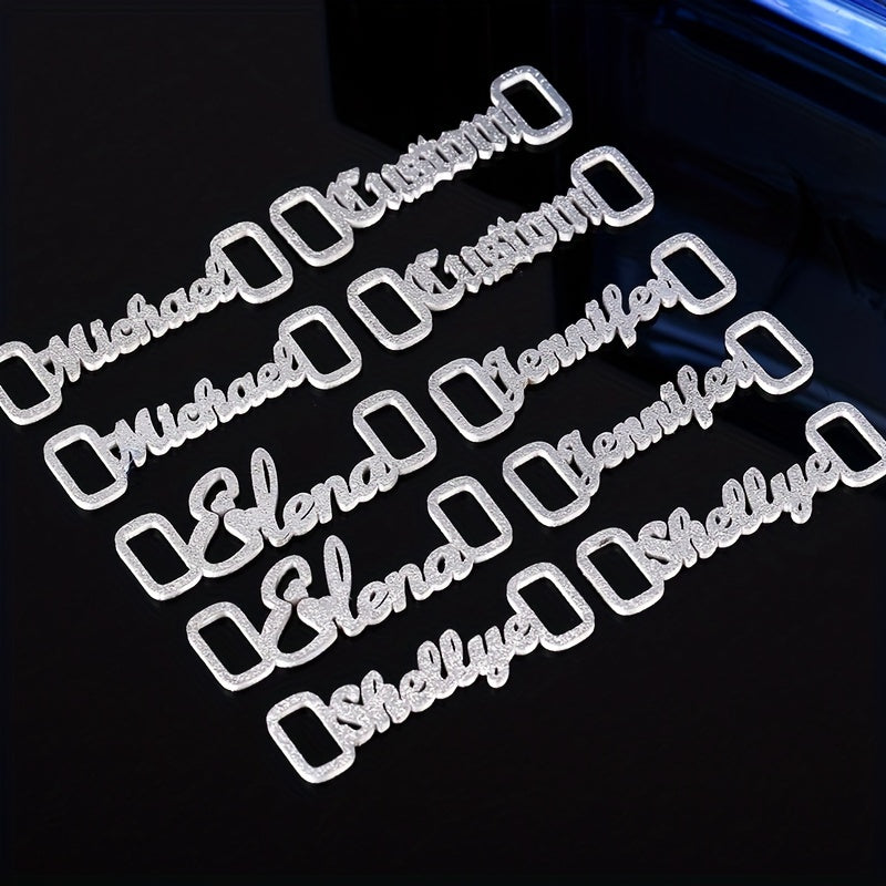 Personalized Stainless Steel Shoe Buckle with Nameplate and Sparkling Details for Men