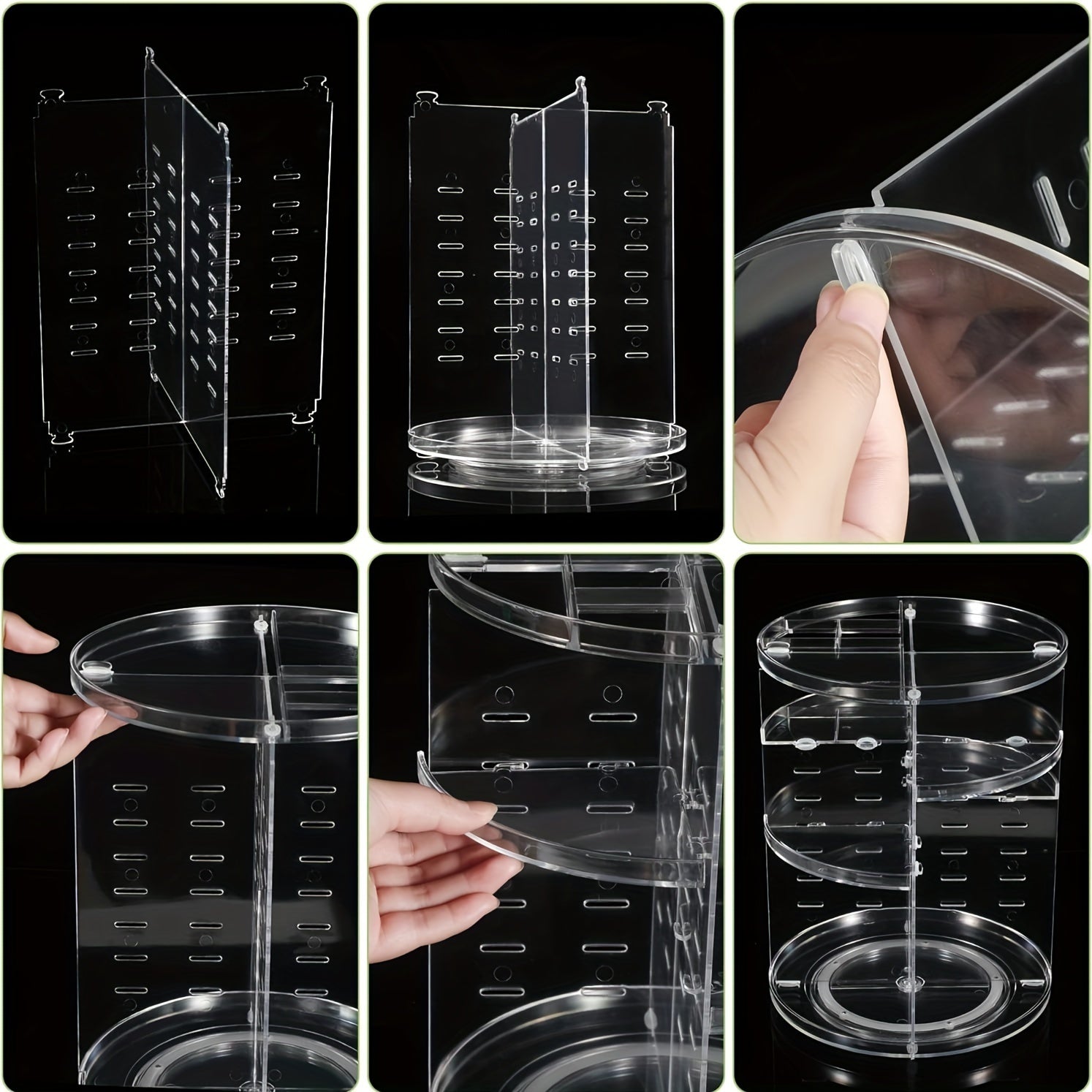 360° Rotating Transparent Makeup Organizer for Bathroom and Bedroom